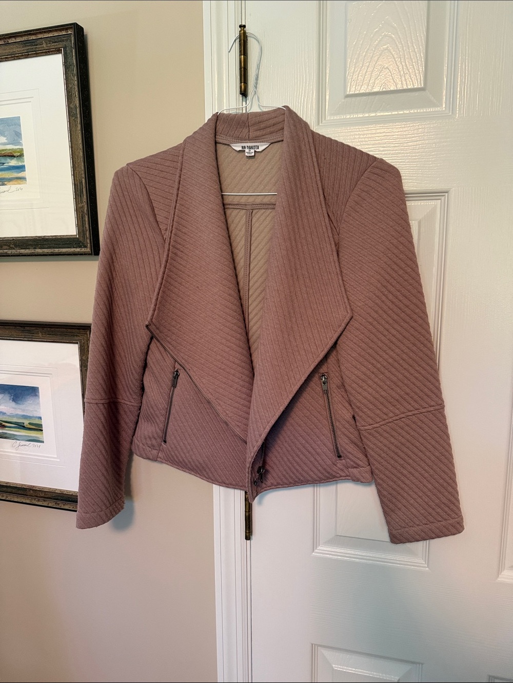 Anthropologie Quilted Mauve Moto Jacket